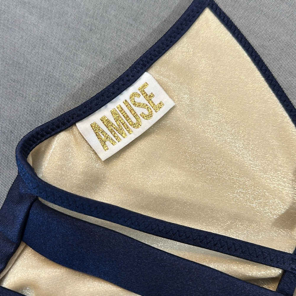 Amuse Society blue shimmer bathing suit top size Medium - Picture 3 of 3